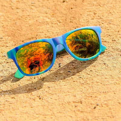 bright colored sunglasses multicolor unisex sturdy frame mirrored lenses uv400 uva uvb blocks spectrum light uv rays